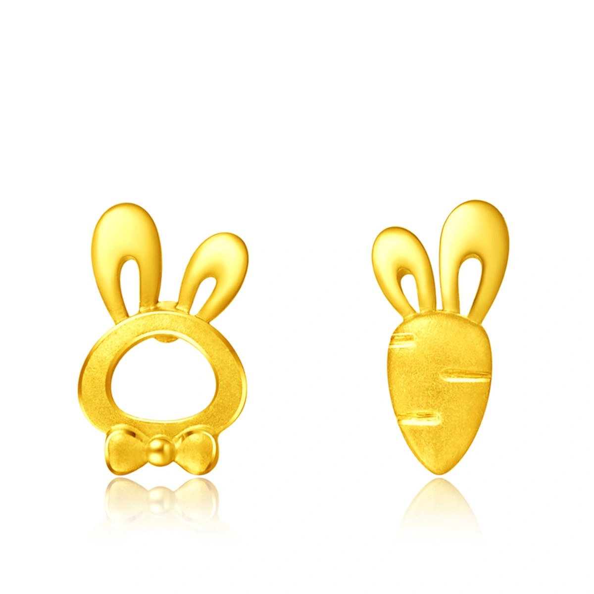 Rabbit Carrot 999.9 Gold earrings
