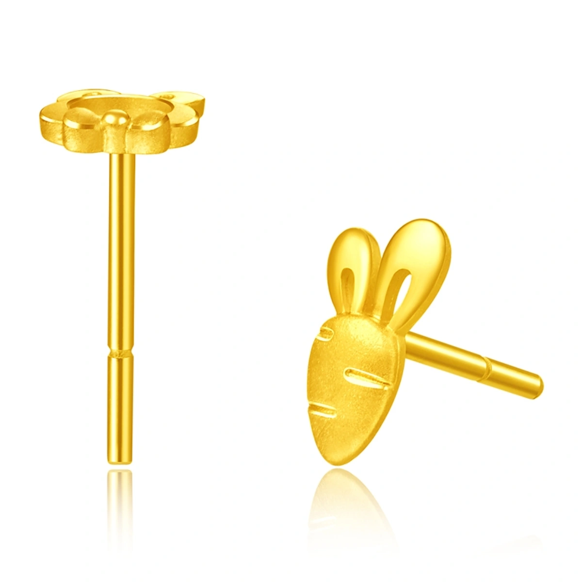 Rabbit Carrot 999.9 Gold earrings