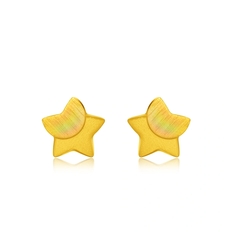 小星星999足金耳環