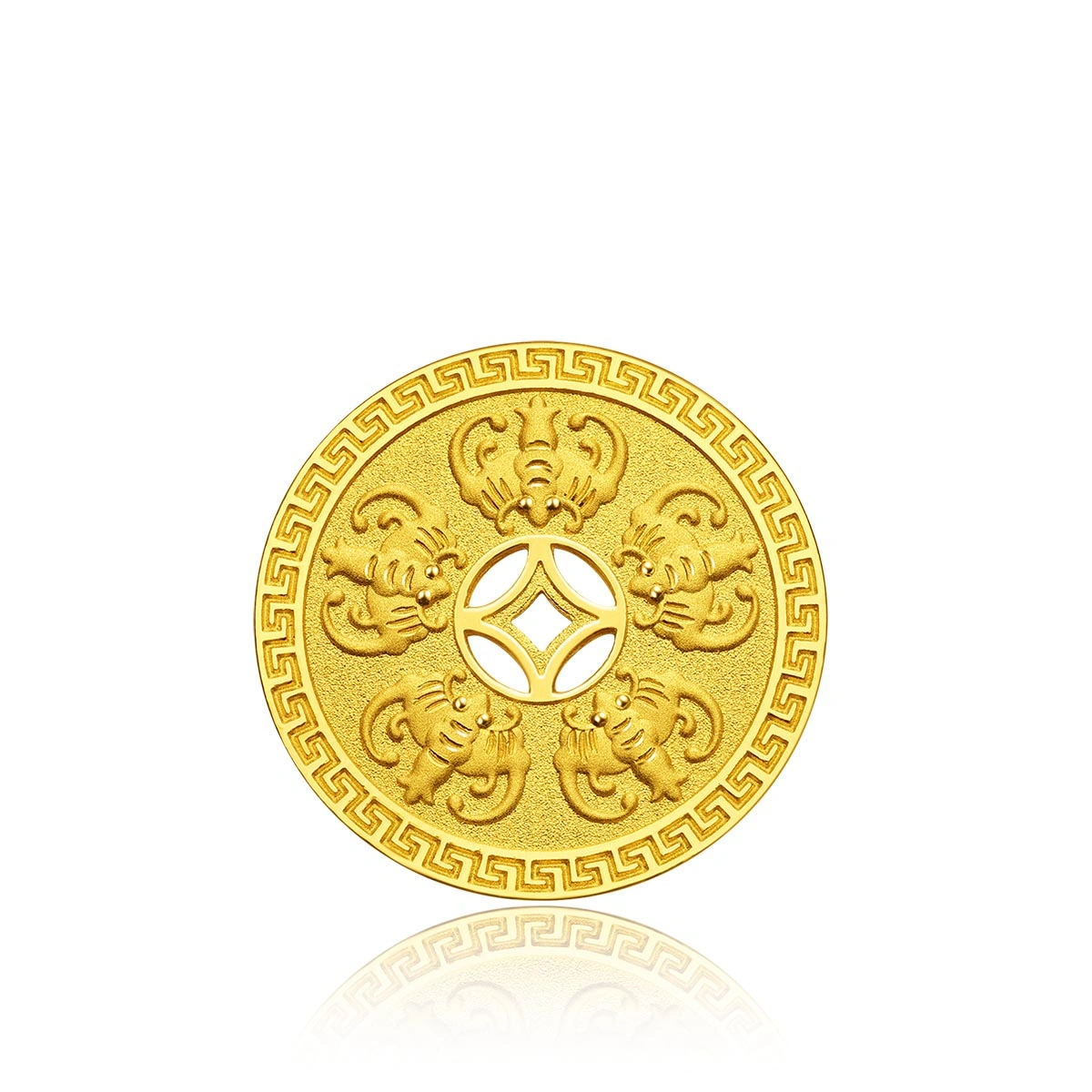 五福臨門999.9黃金飾金工藝品金章