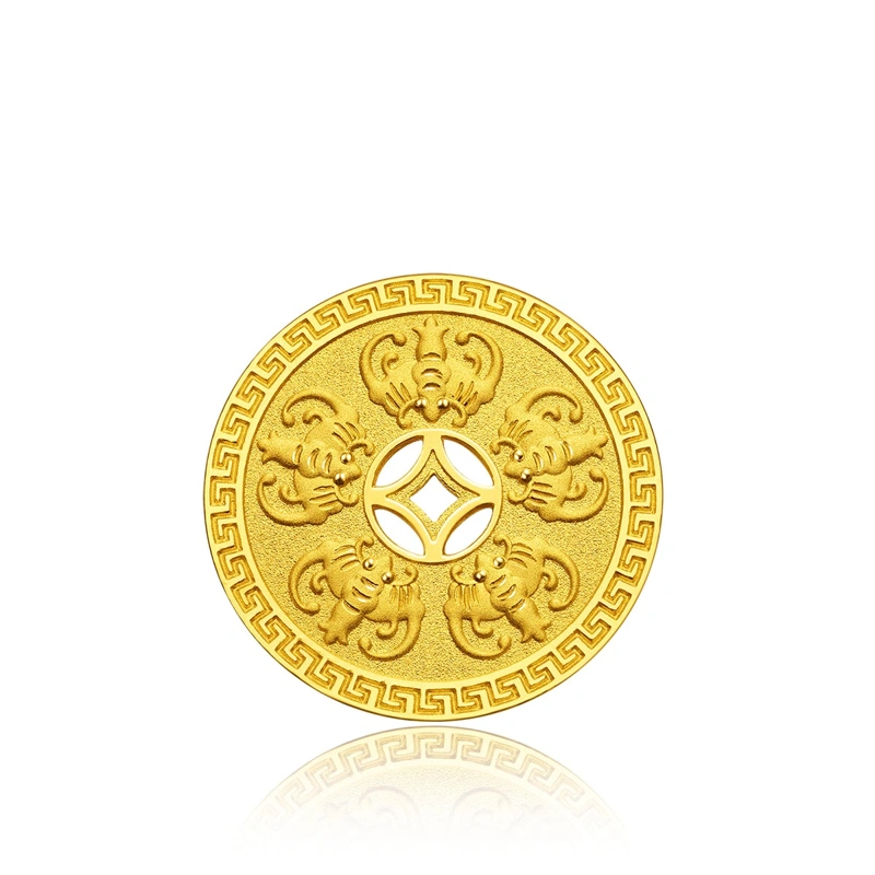 五福臨門999.9黃金飾金工藝品金章