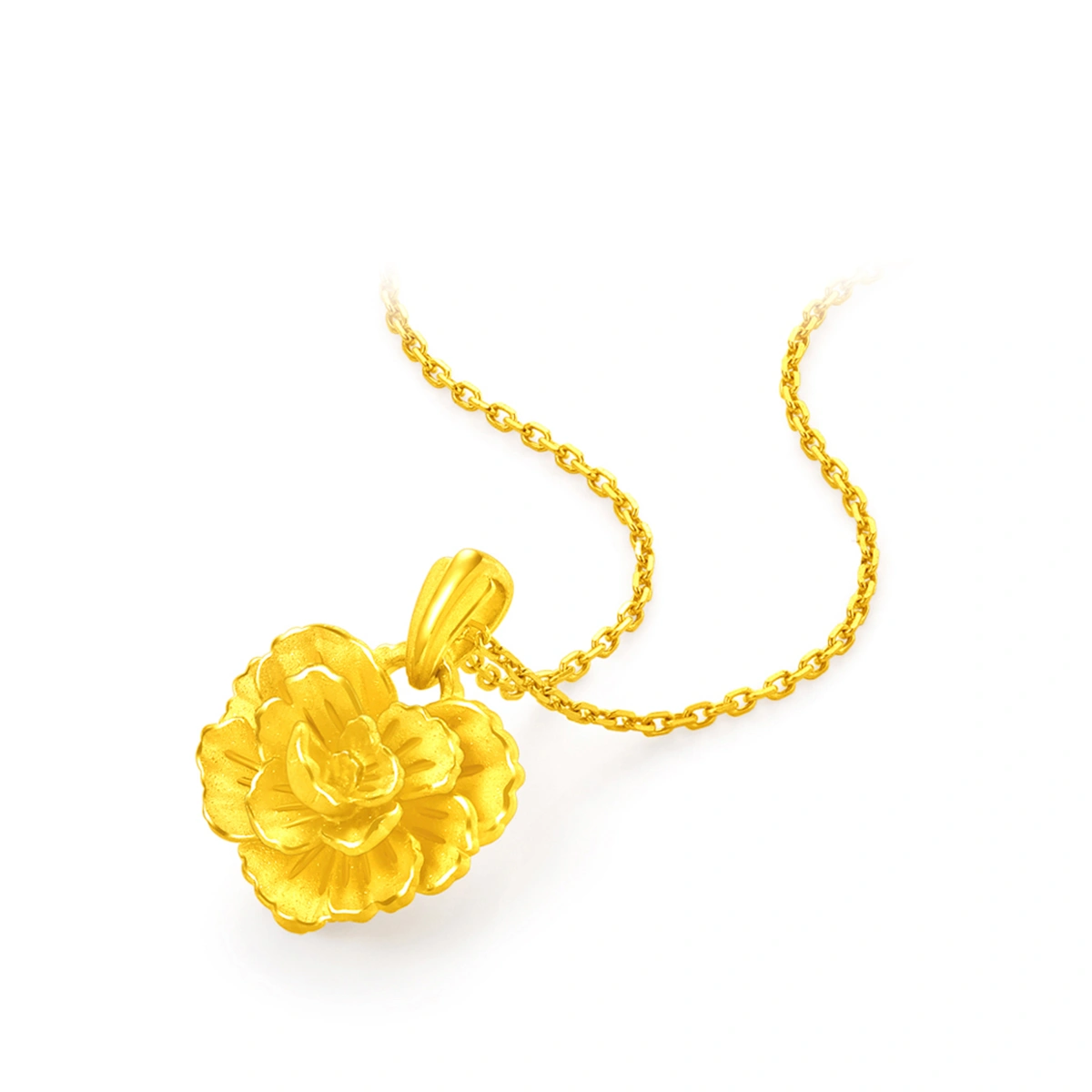 Carnation 999.9 Gold necklace