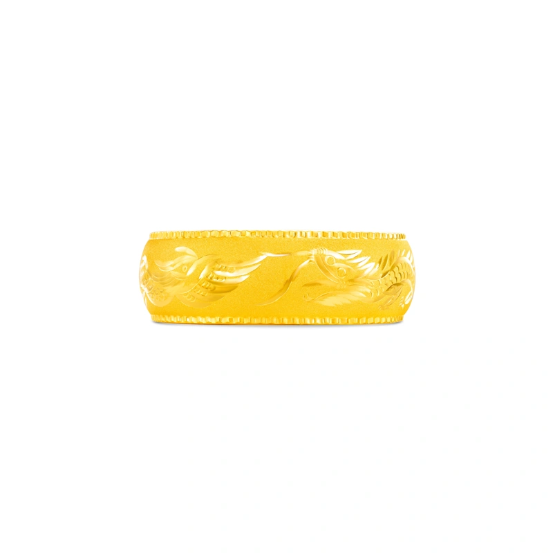 Dragon and Phoenix 999.9 Gold bangle