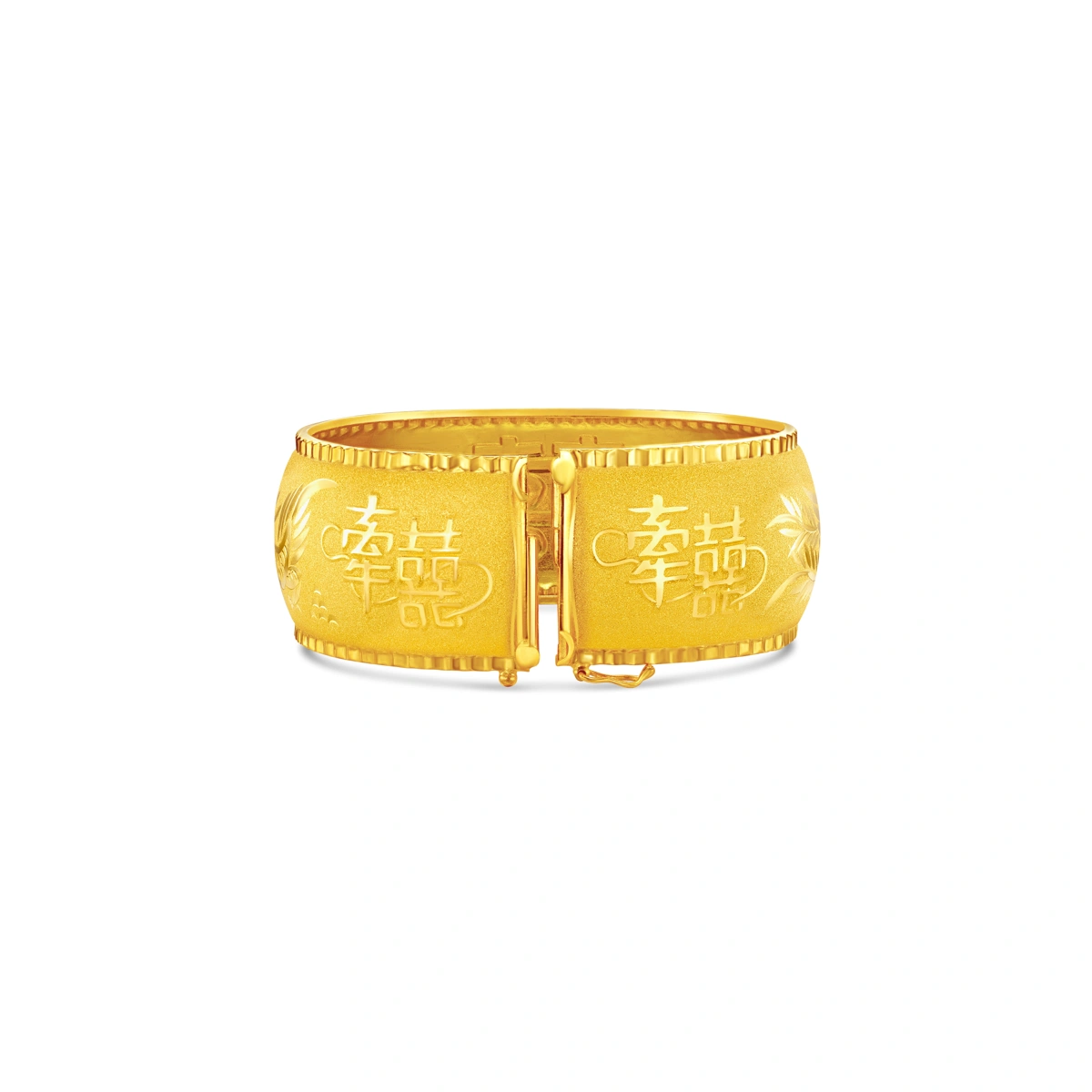 Dragon and Phoenix 999 Yellow Gold bangle