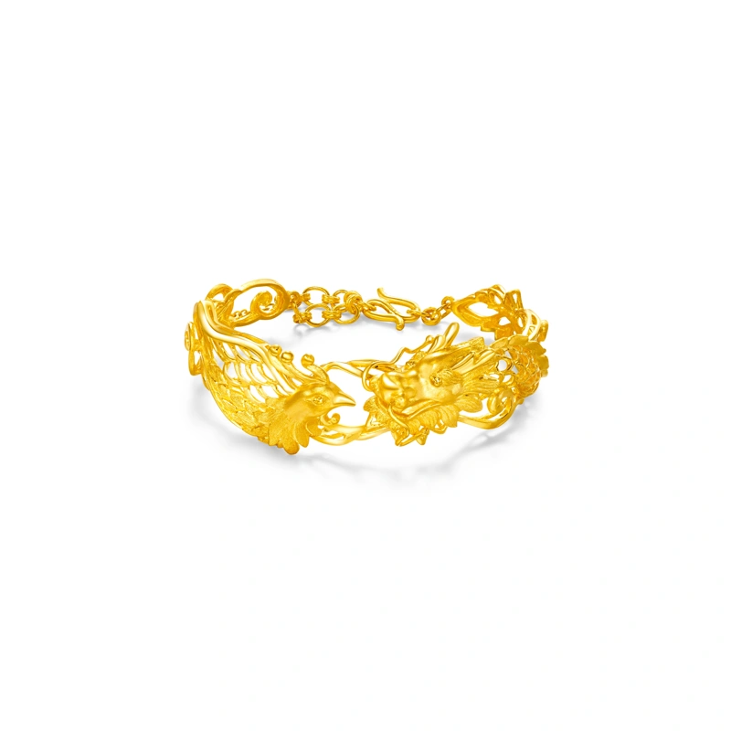 Dragon and Phoenix 999.9 Gold bangle