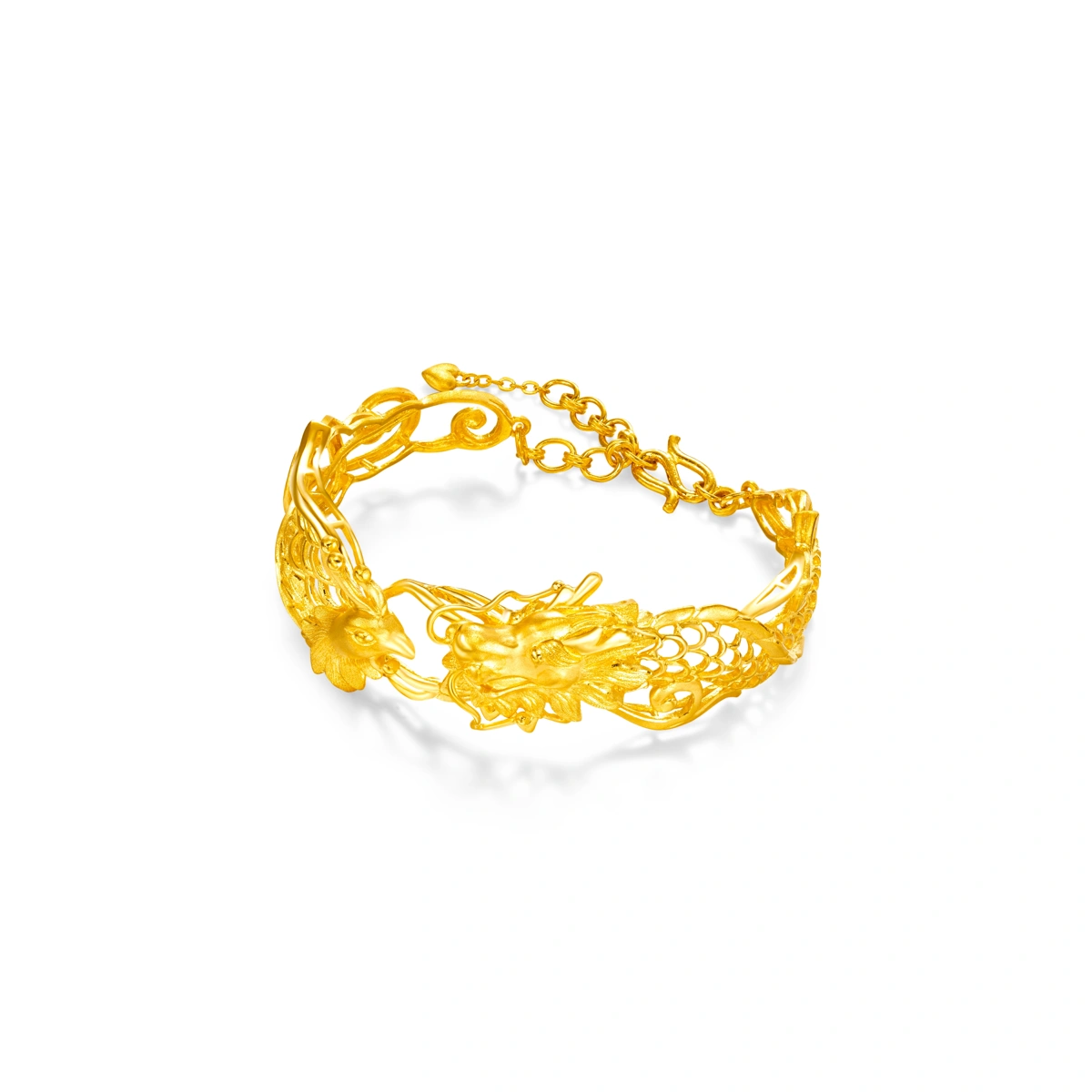 Dragon and Phoenix 999.9 Gold bangle