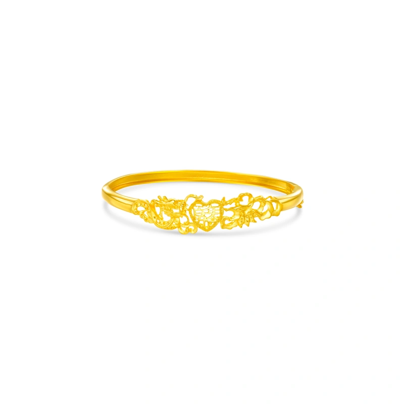 Dragon and Phoenix 999.9 Gold bangle