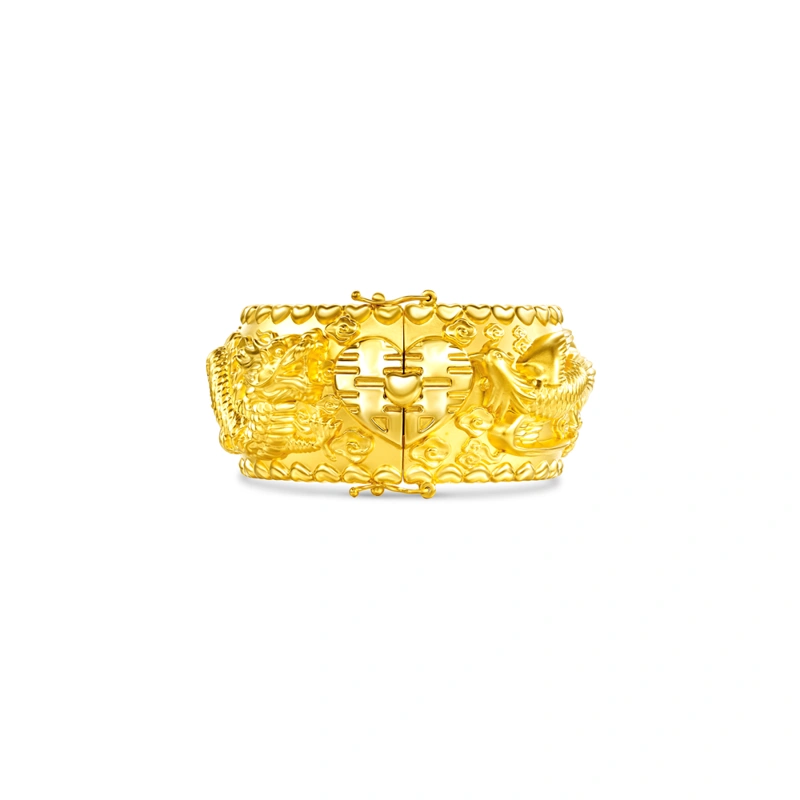 Dragon and Phoenix 999 Gold bangle