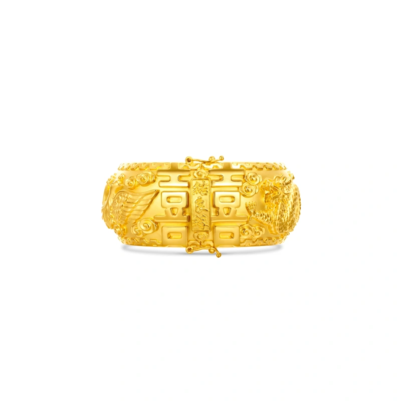 Dragon and Phoenix 999 Gold bangle