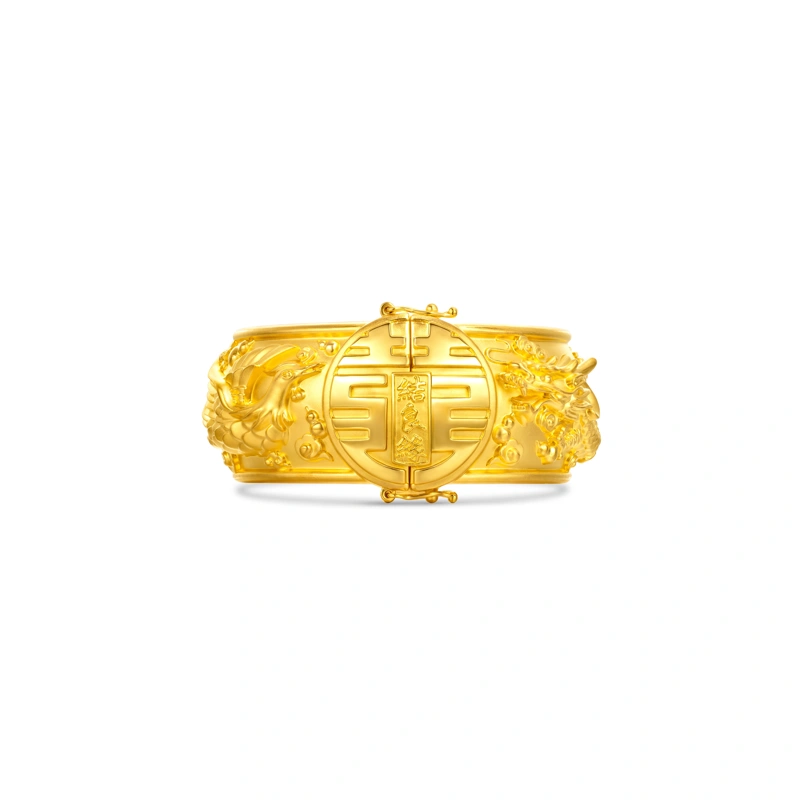 Dragon and Phoenix 999 Gold bangle