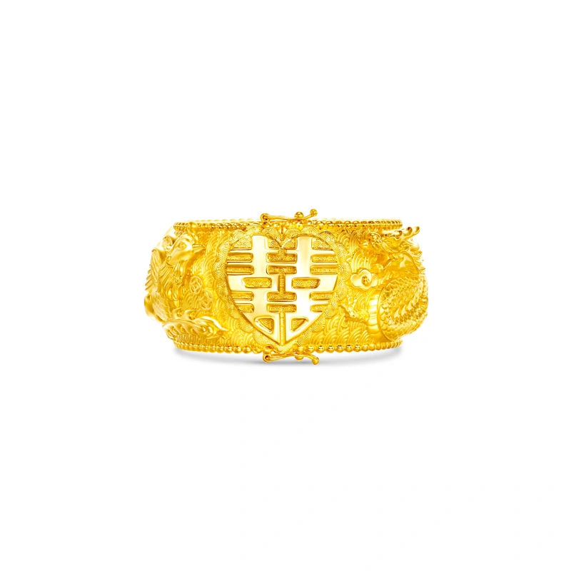 Dragon and Phoenix 999 Gold bangle