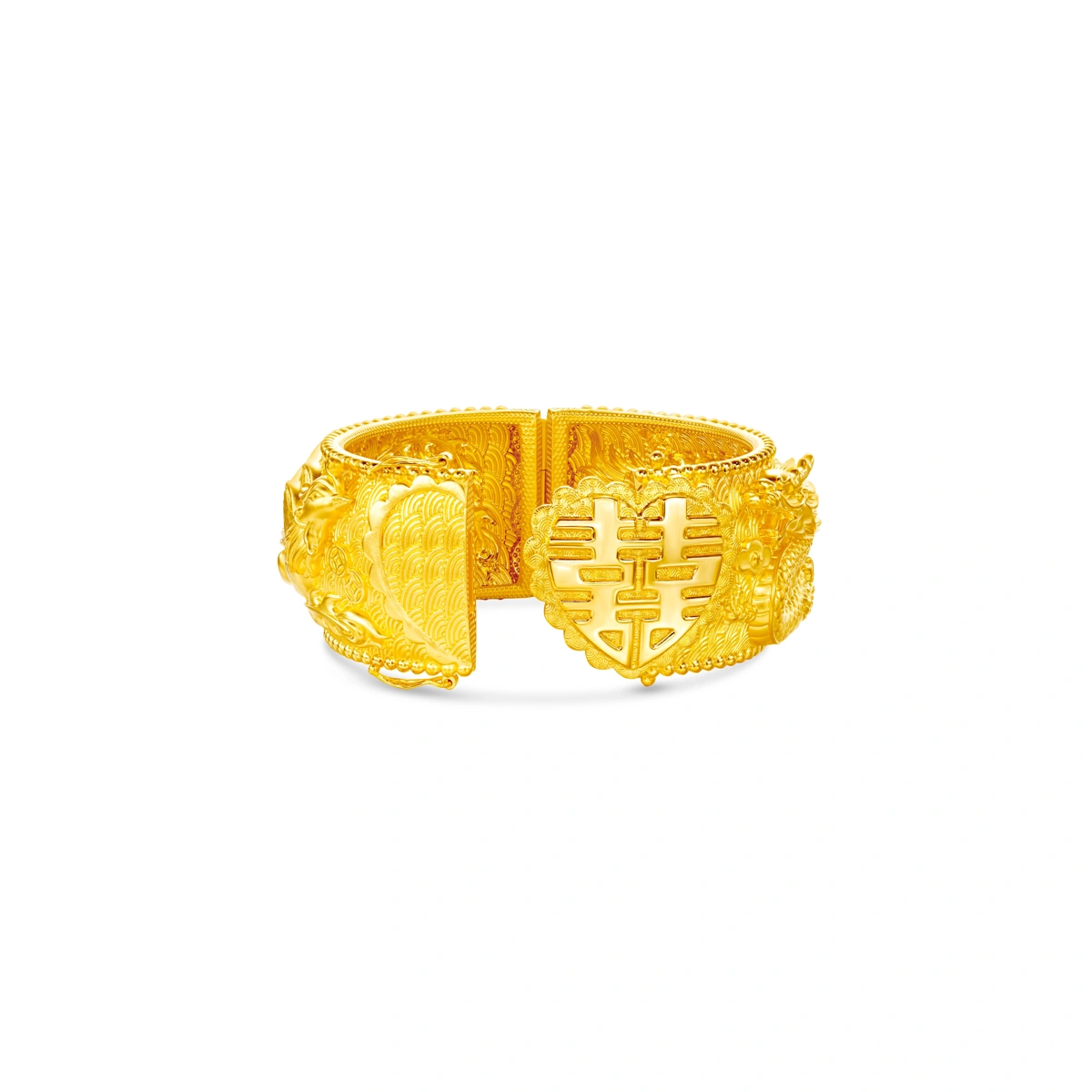 Dragon and Phoenix 999 Gold bangle