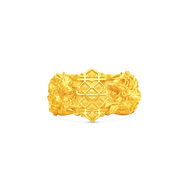 Dragon and Phoenix 999 Gold bangle