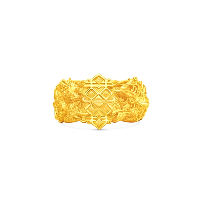 Dragon and Phoenix 999 Gold bangle