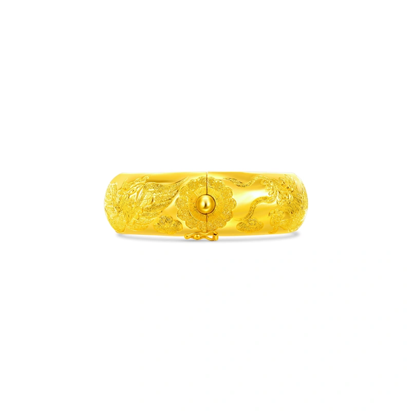 Dragon and Phoenix 999.9 Gold bangle