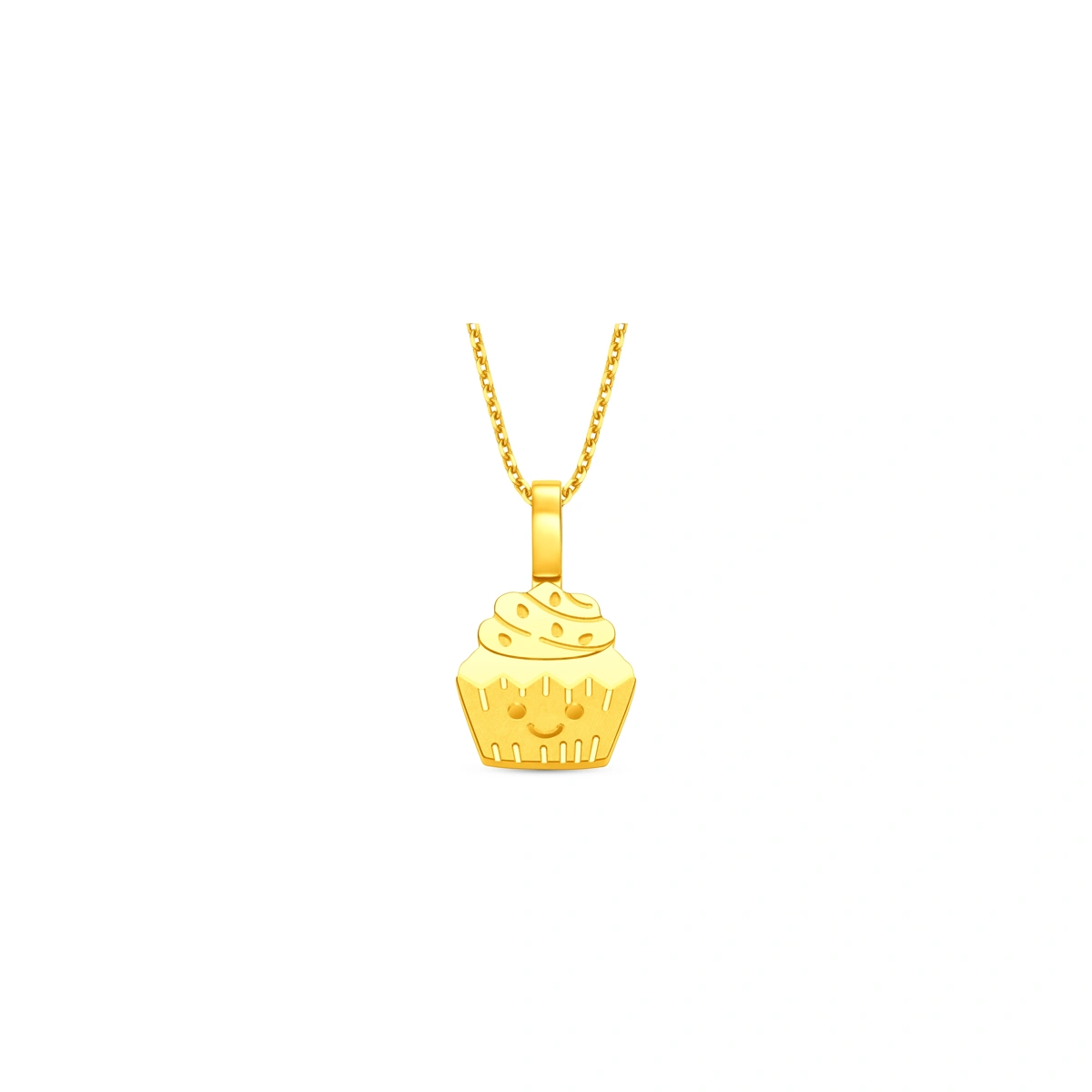 Smiling Cupcake 999 Gold pendant