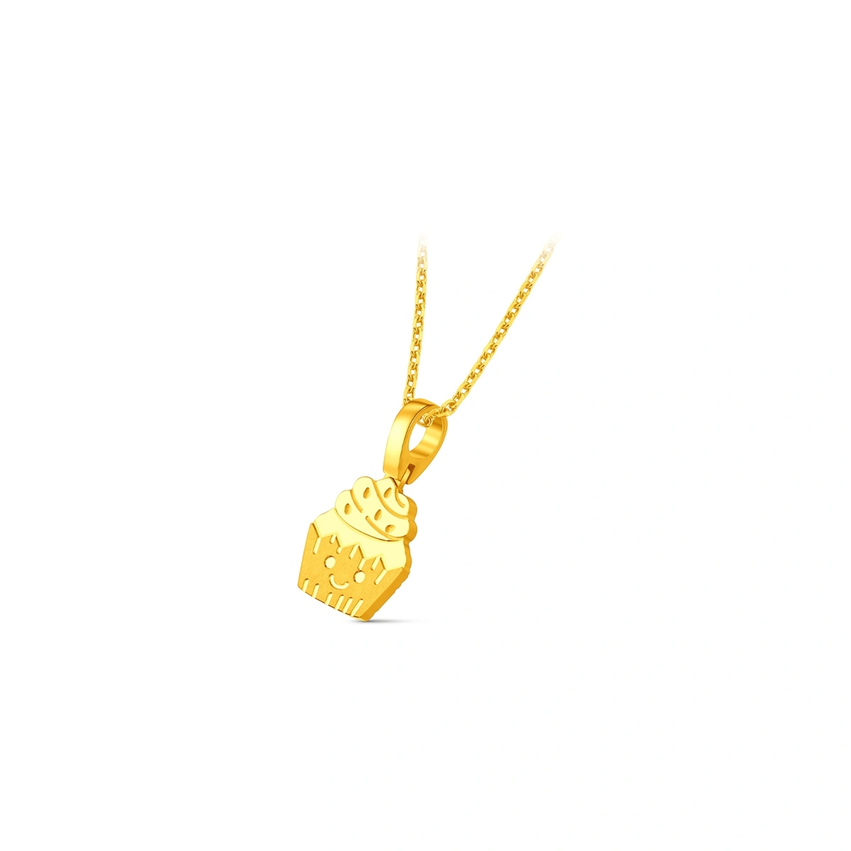 Smiling Cupcake 999 Gold pendant