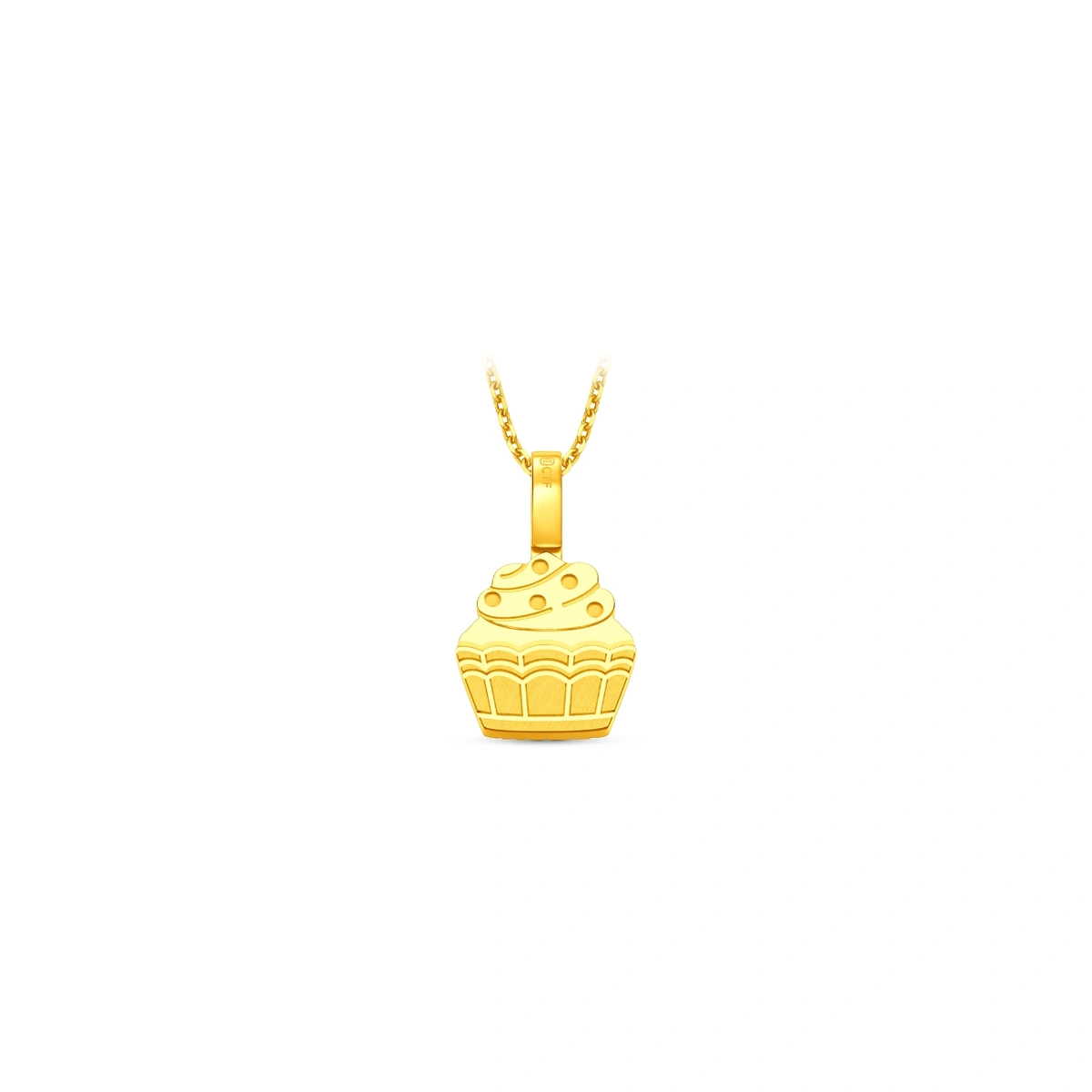 Smiling Cupcake 999 Gold pendant
