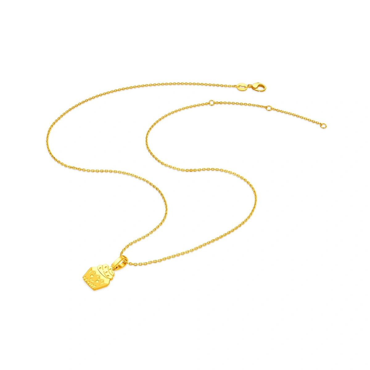 Smiling Cupcake 999 Gold pendant