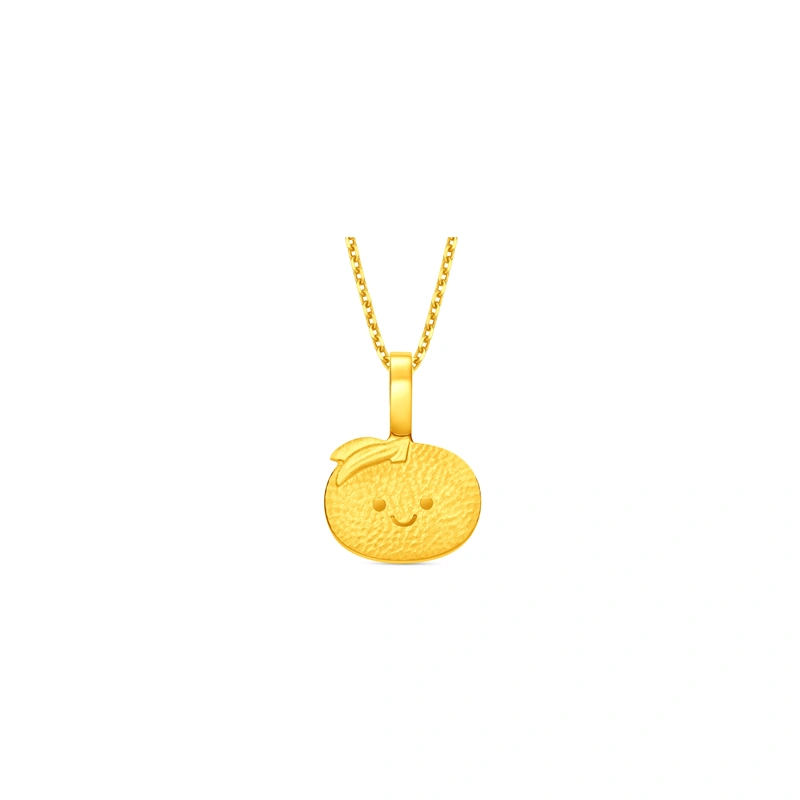 Smiling Orange 999 Gold pendant