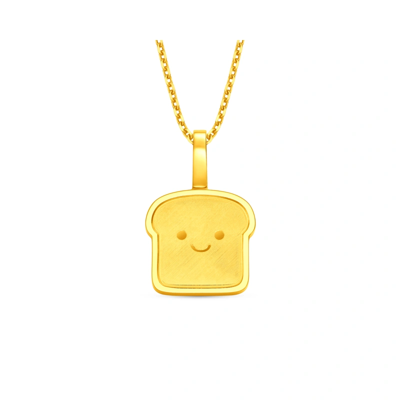 Smiling Toast 999 Gold pendant