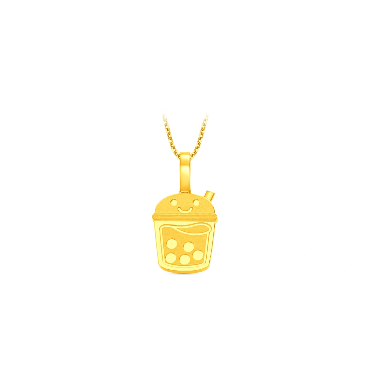 Bubble Tea 999 Gold pendant