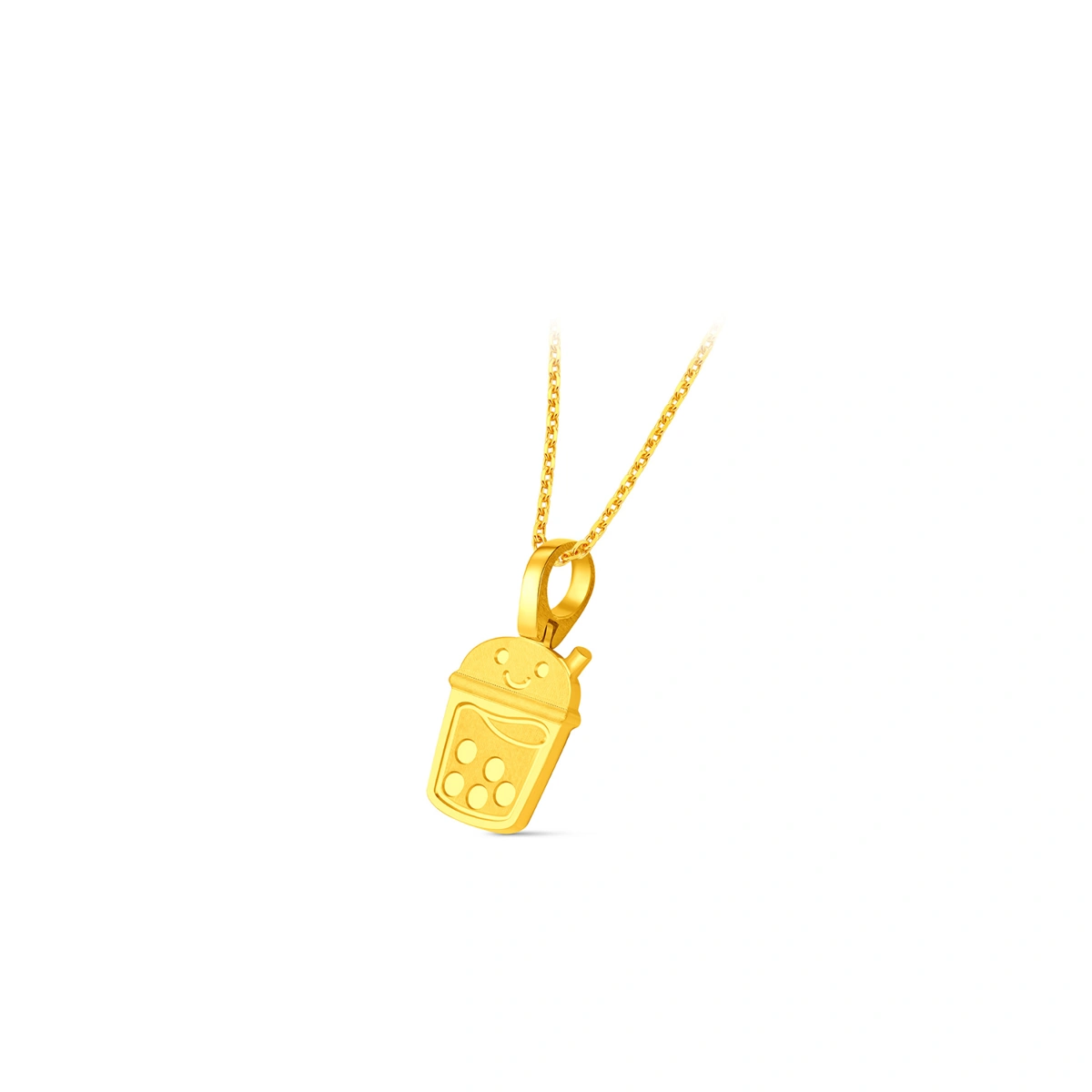 Bubble Tea 999 Gold pendant