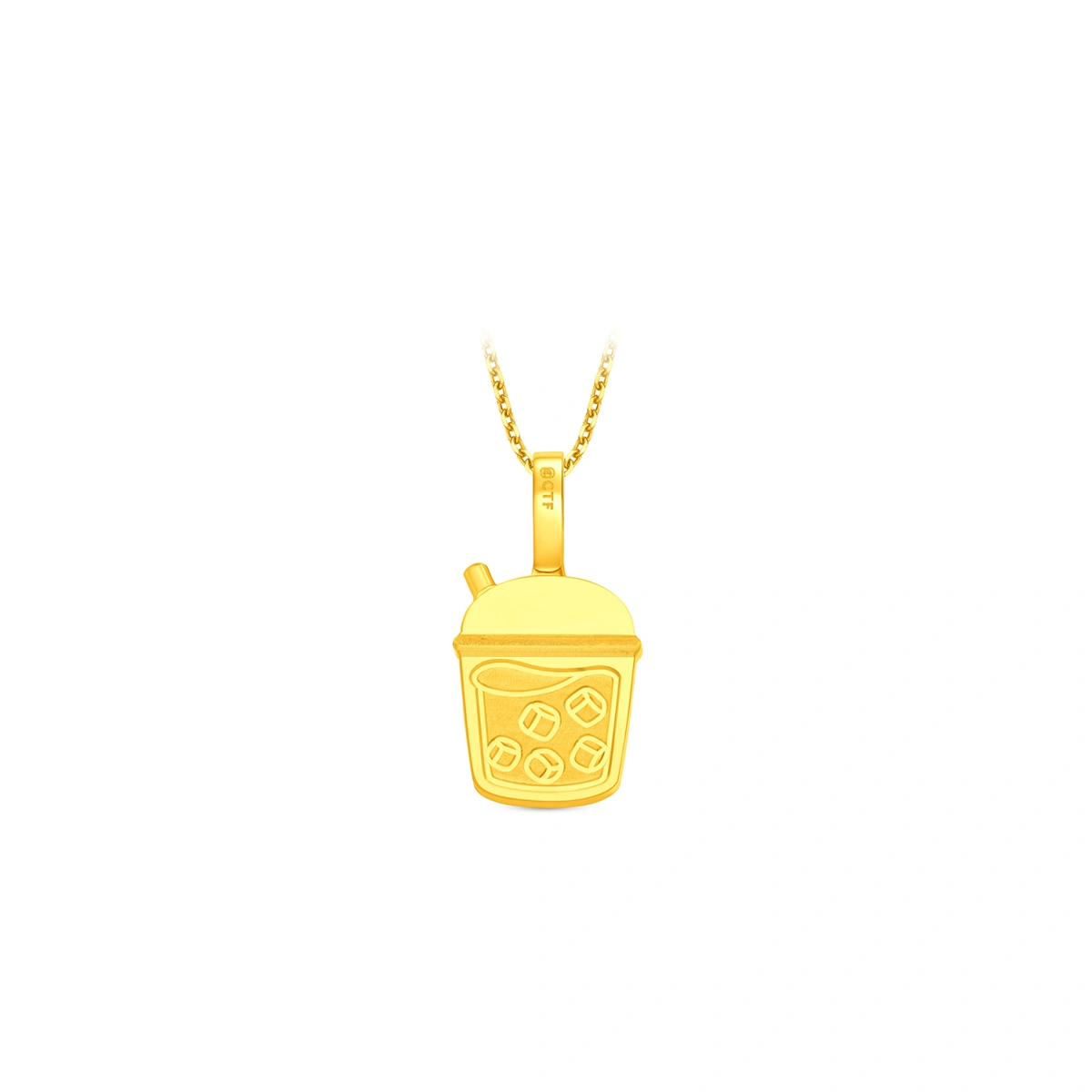 Bubble Tea 999 Gold pendant