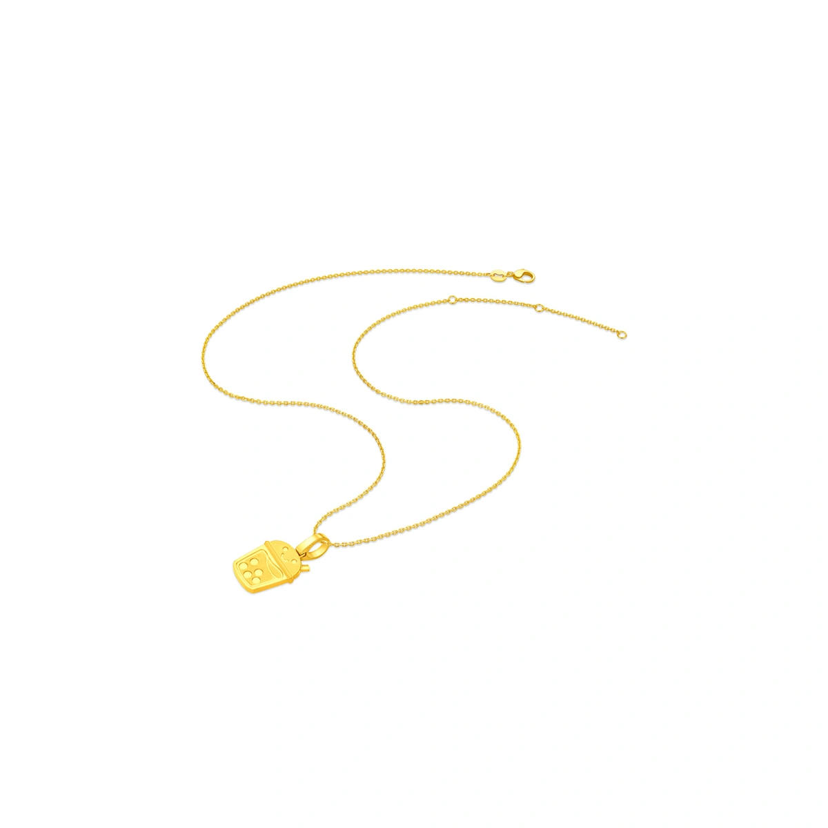 Bubble Tea 999 Gold pendant