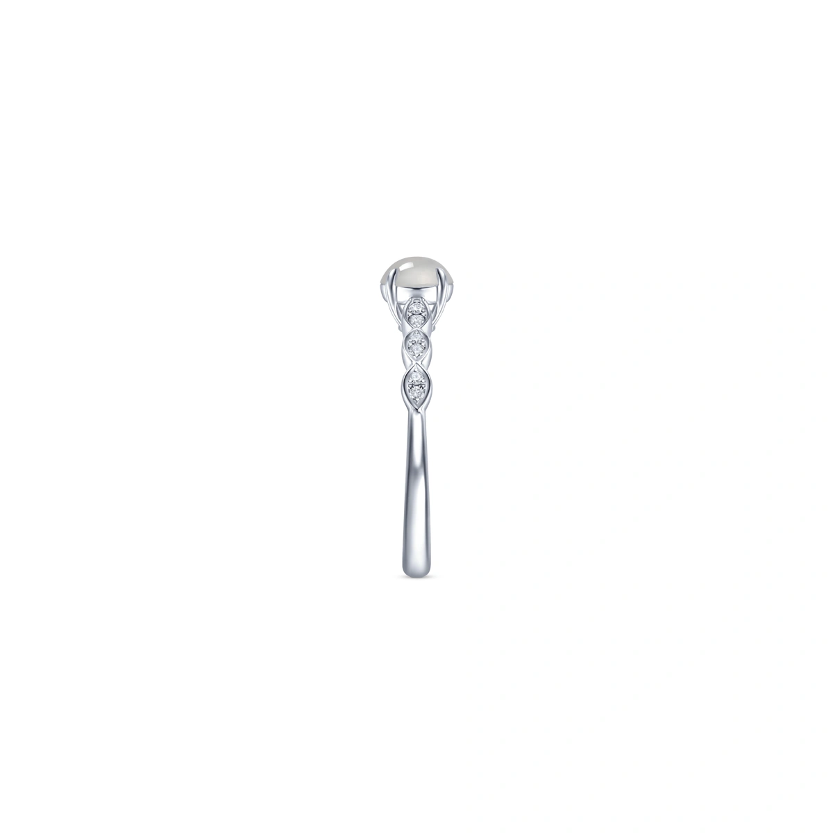 18K/750 White Gold jade ring