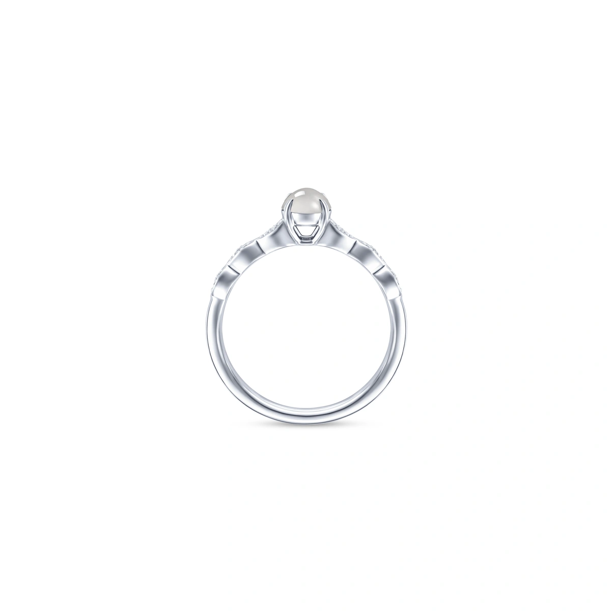 18K/750 White Gold jade ring