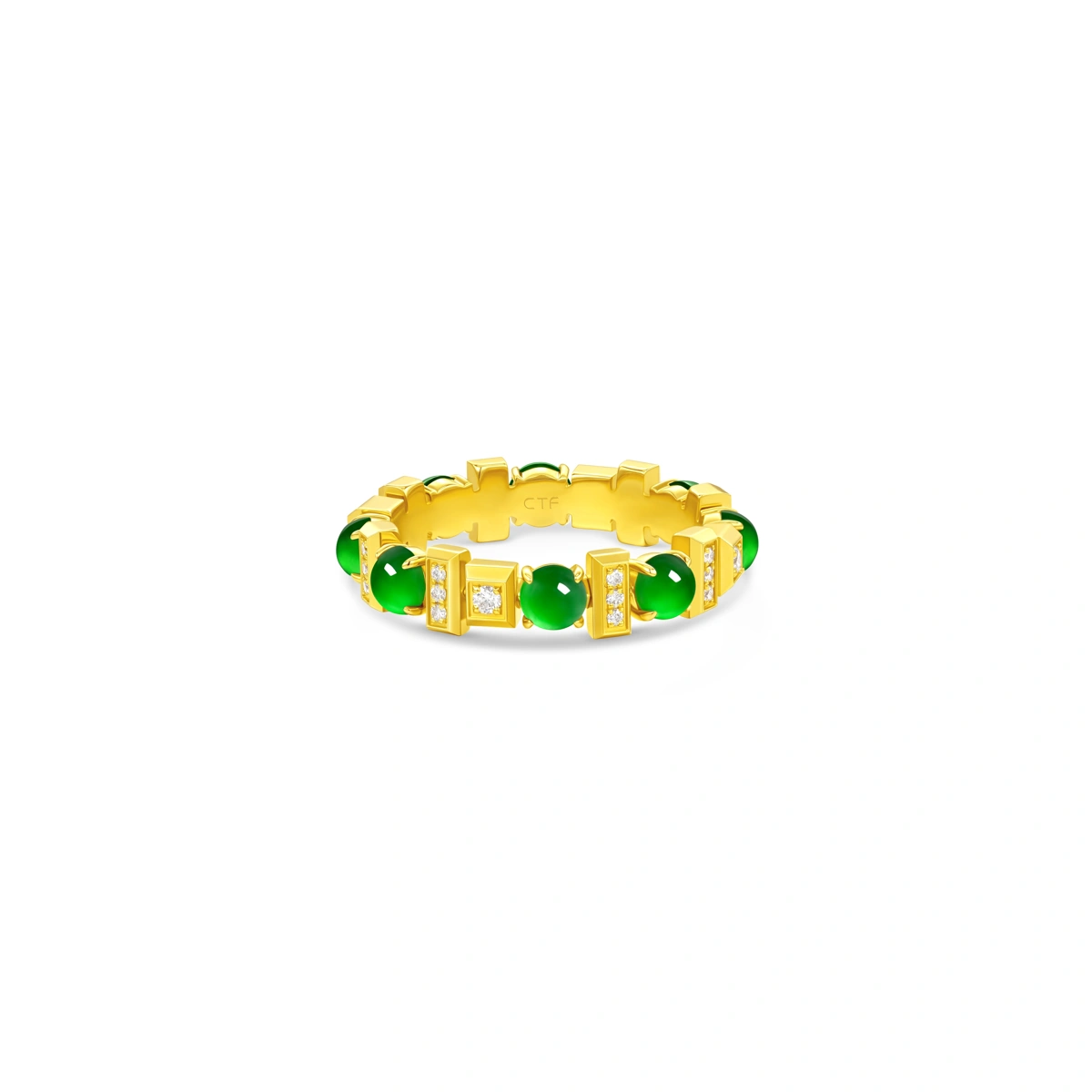 18K/750 Yellow Gold jade ring