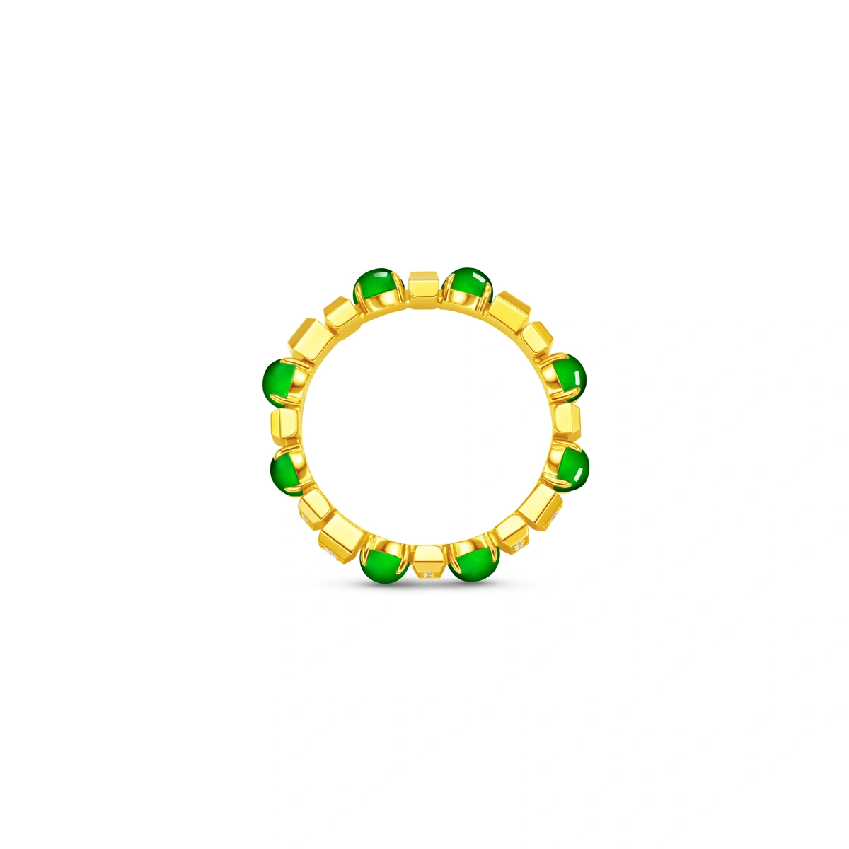 18K/750 Yellow Gold jade ring