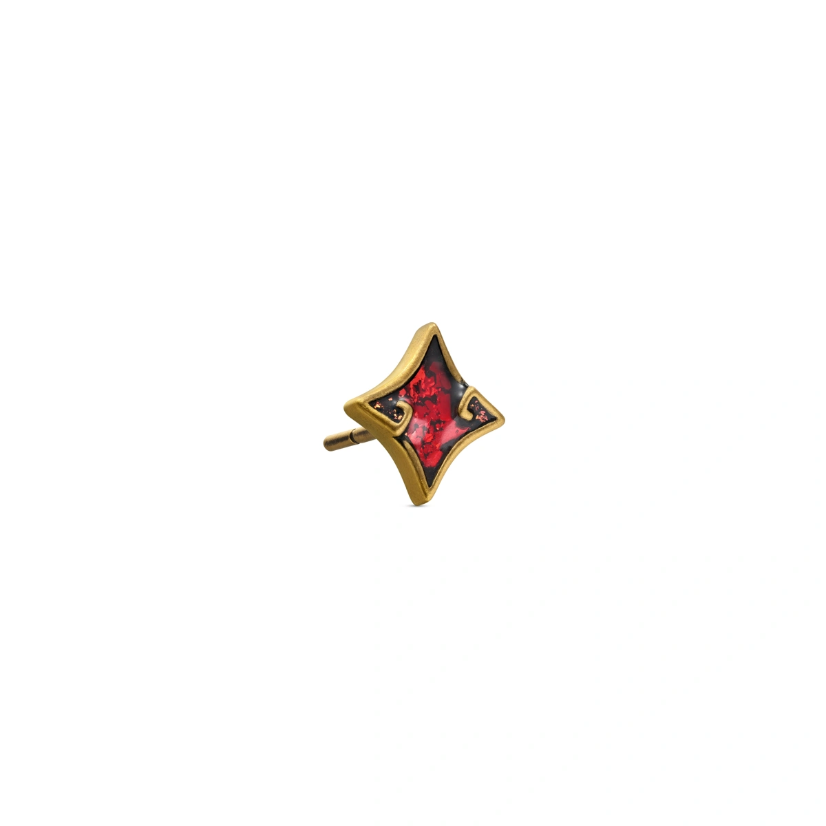 方塊啤牌990黃金耳環(單隻)
