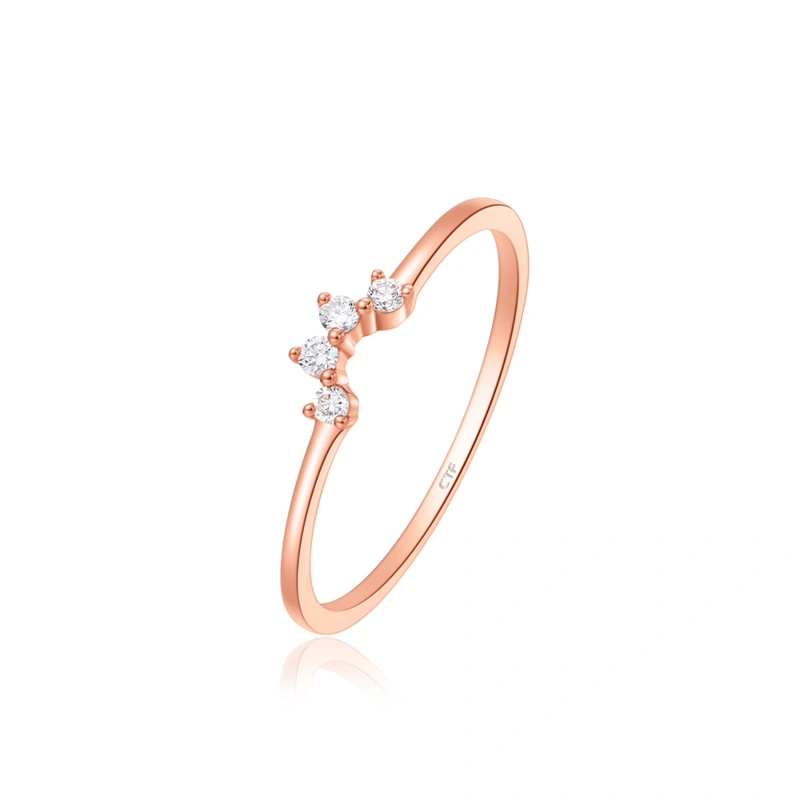 18K/750 Rose Gold diamond ring