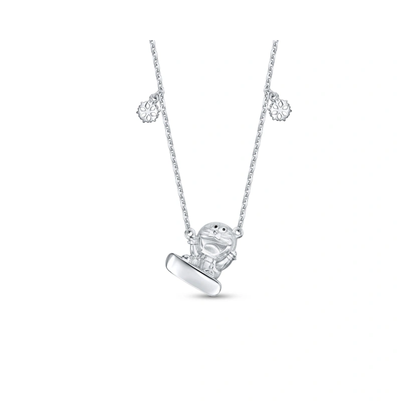 Winter Collection - Doraemon 18K/750 White Gold necklace