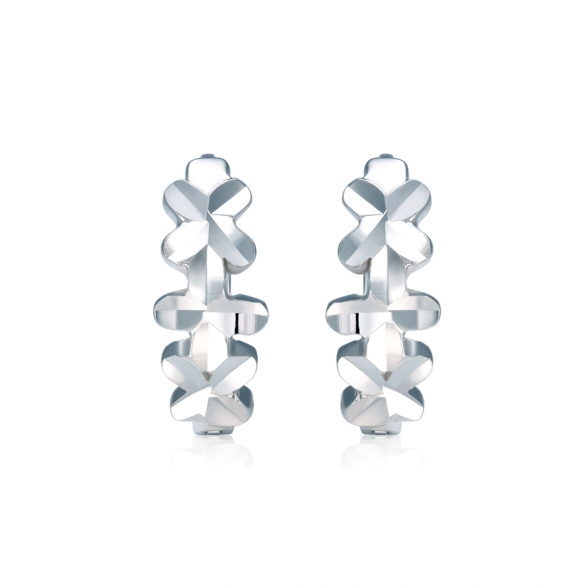 18K/750白色黃金耳環