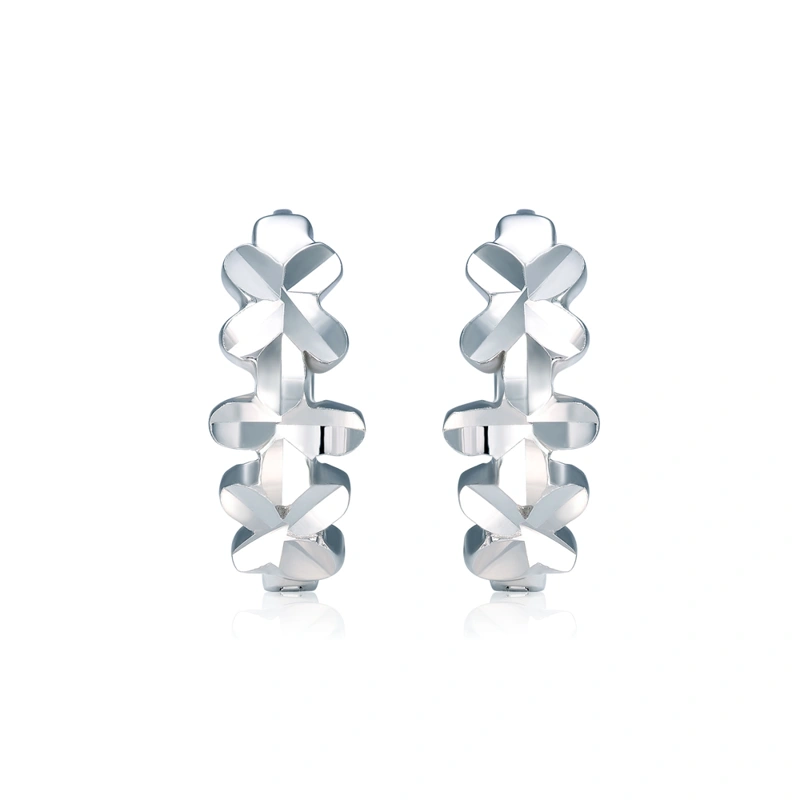 18K/750白色黃金耳環