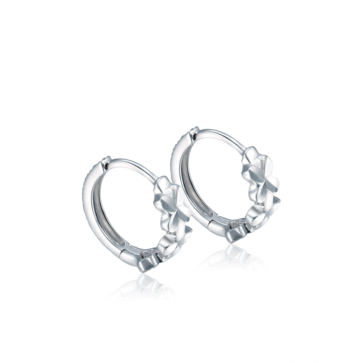 18K/750白色黃金耳環