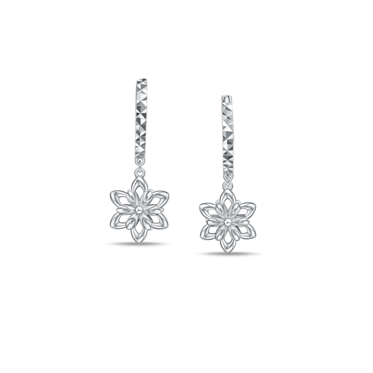 Frozen Collection - Snow Flake 18K/750 White Gold earrings