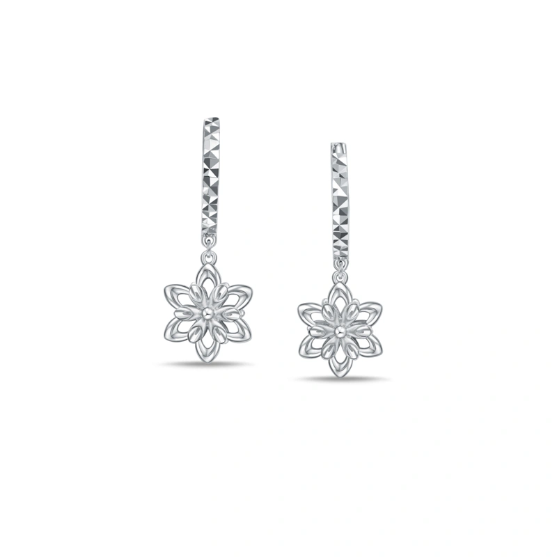 Frozen Collection - Snow Flake 18K/750 White Gold earrings