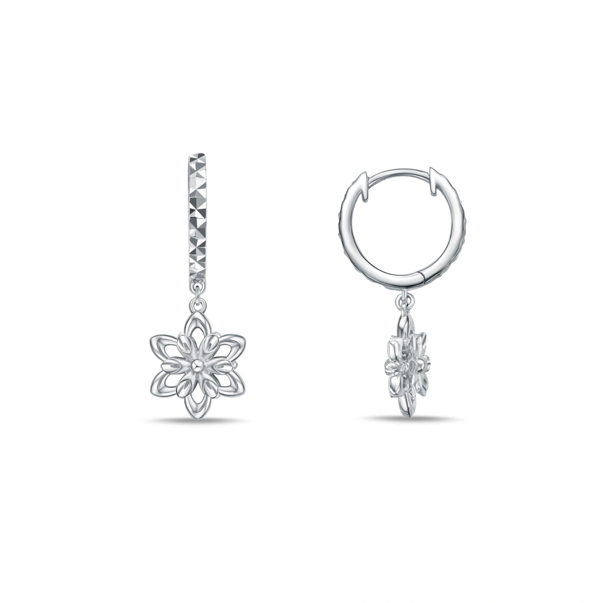 Frozen Collection - Snow Flake 18K/750 White Gold earrings