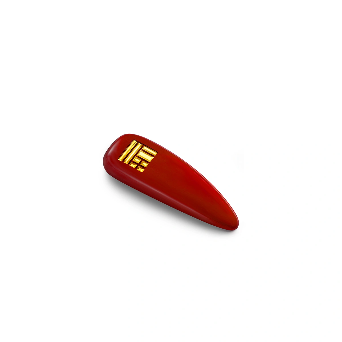 999 Gold Red Enamel Hair Clip (Small)