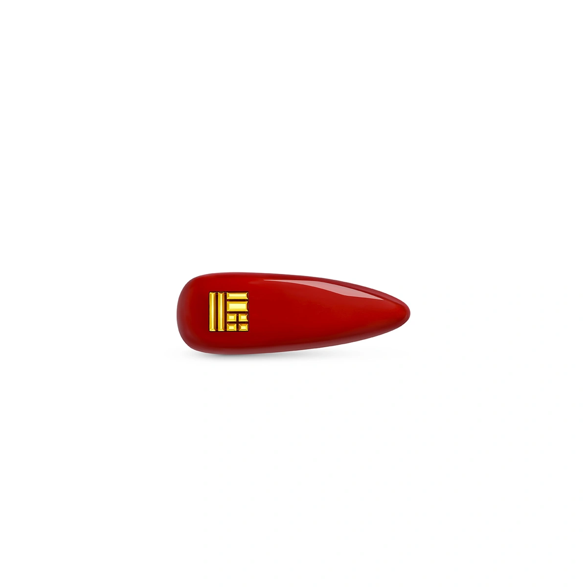 999 Gold Red Enamel Hair Clip (Large)