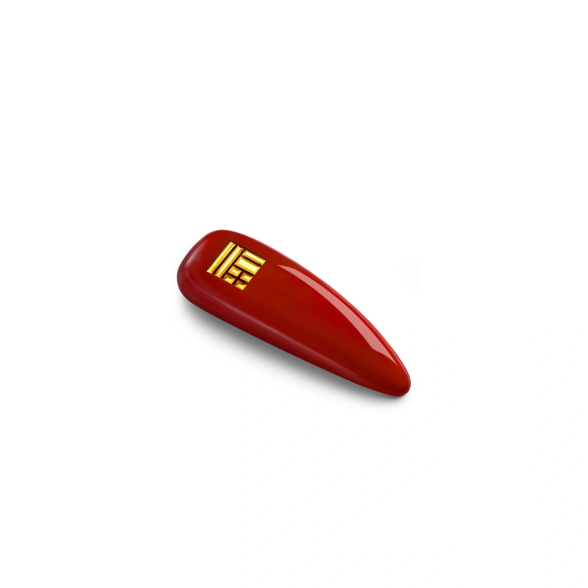 999 Gold Red Enamel Hair Clip (Large)