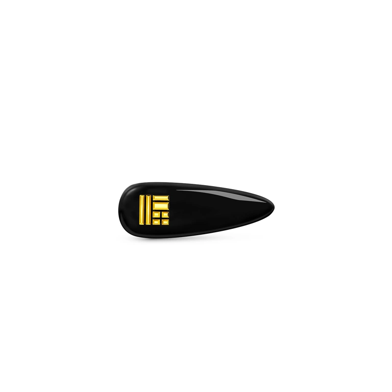 999 Gold Black Enamel Hair Clip (Small)