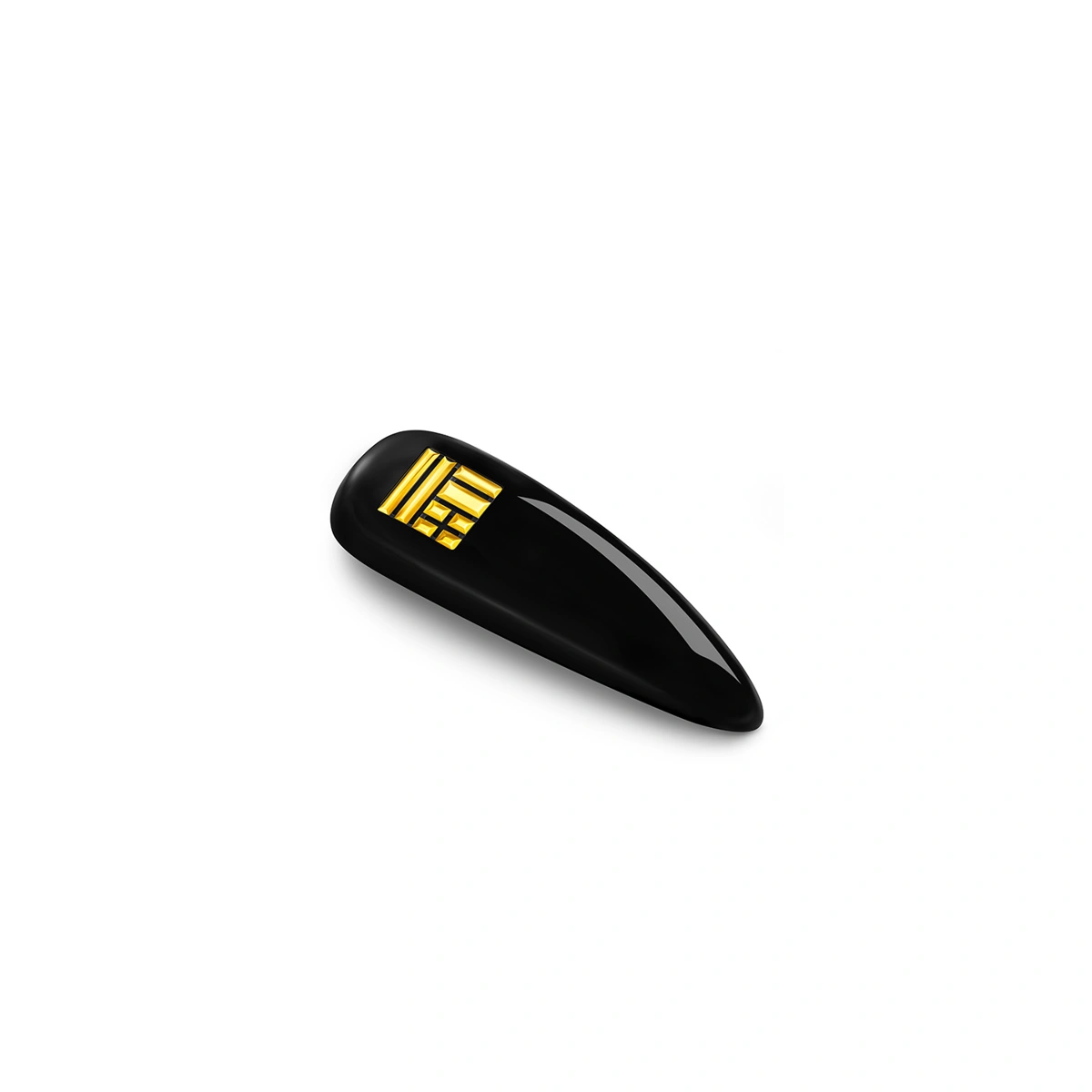 999 Gold Black Enamel Hair Clip (Small)