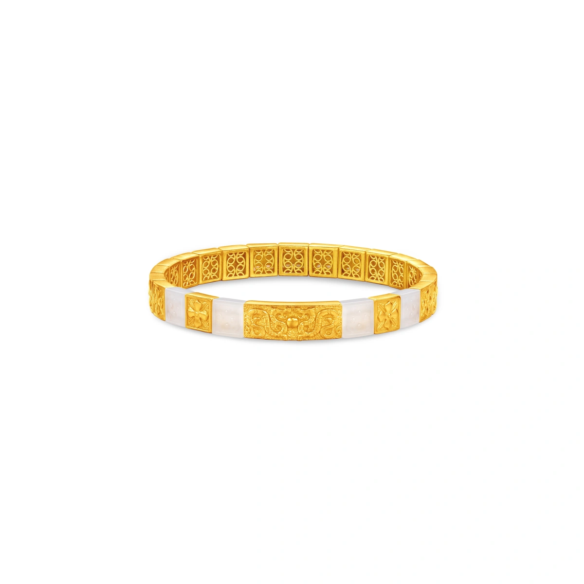 The Rising Dragon and Clouds 999 Gold bracelet