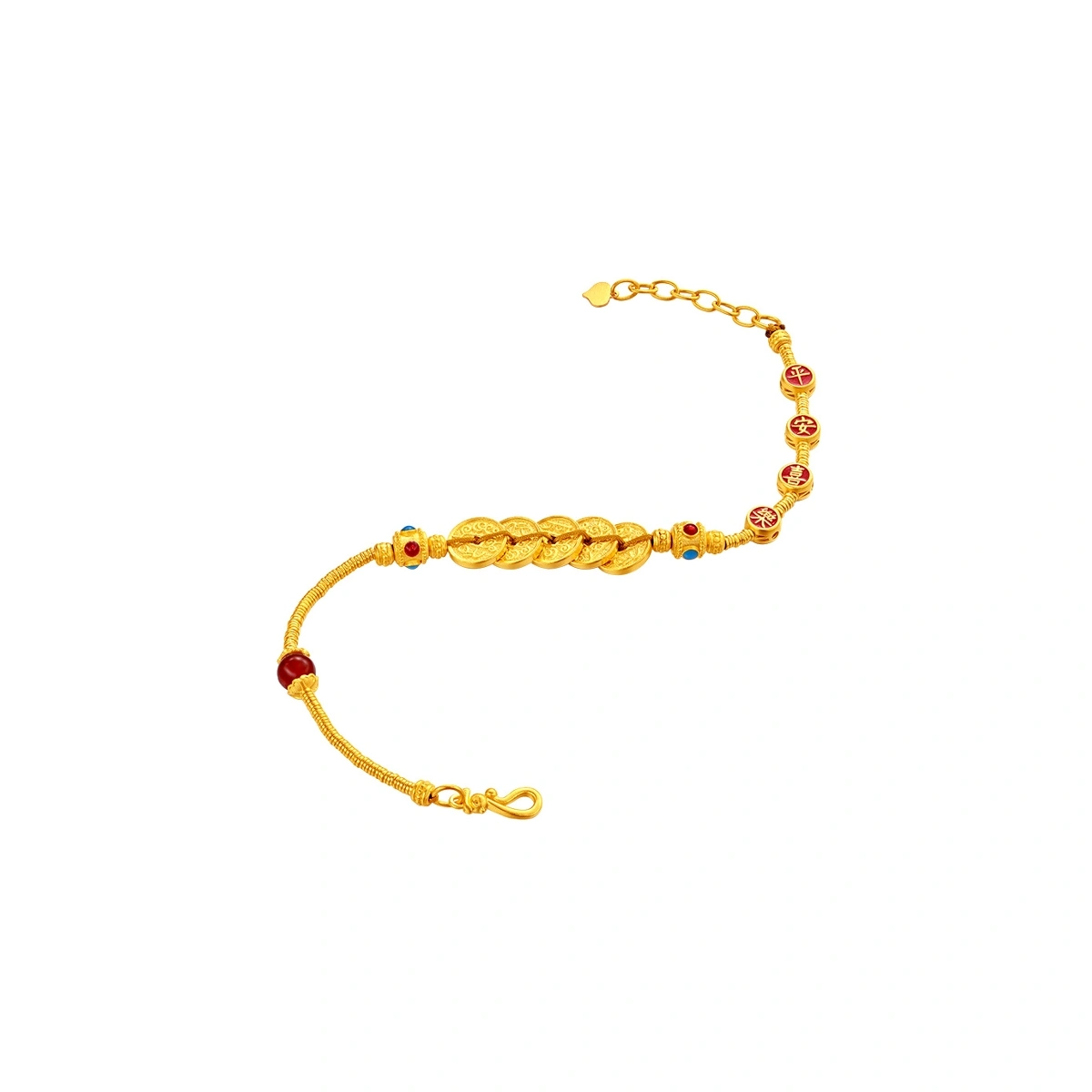 Five Emperor Coins 999 Gold bracelet