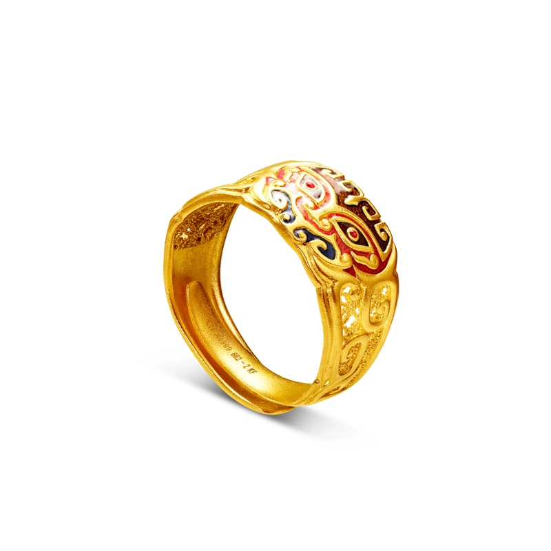 「招財進寶」999足金戒指